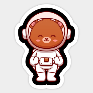 Astronaut Bear Astronaut Cartoon Sticker